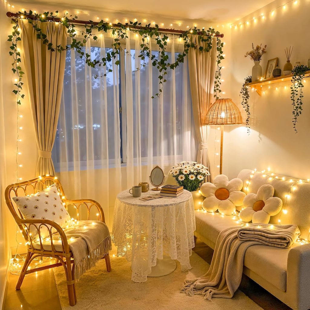 168FT 600 LED Christmas Lights Outdoor Waterproof Clear Wire Warm White Christmas Tree Lights Plug in String Fairy Lights for outside Indoor for Bedroom Wedding Party Holiday Xmas Decorations