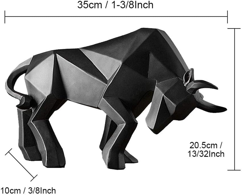Polyresin Bull Figurine Home Decor, Abstract Sculptures Home Decor, Originality Home Decoration Furnishing Animal Ornament Resin, Geometric Surface Statues Home Decor Ornament Figures