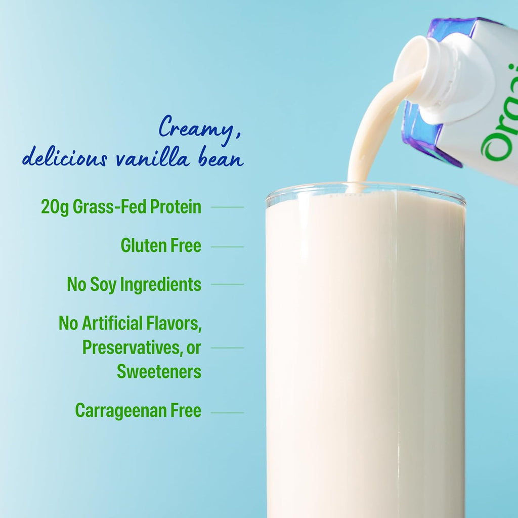 Grass Fed Clean Protein Shake, Vanilla Bean - 20G of Protein, Meal Replacement, Ready to Drink, Gluten Free, Soy Free, Kosher, 11 Oz, 12 Count (Packaging May Vary)