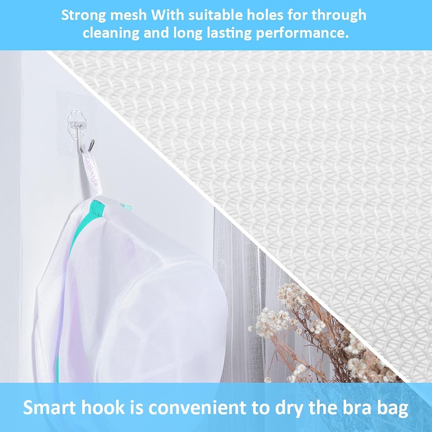 Bra Wash Bags, 4 Pack Underwear Laundry Mesh Bags for Delicates Baby Cloth Sock