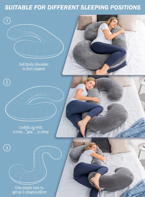 Pregnancy Pillow,Maternity Body Pillow for Sleeping,C Shaped Body Pillow for Pregnant Women
