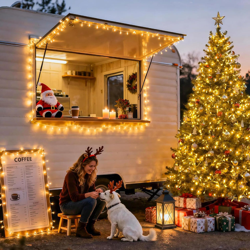 168FT 600 LED Christmas Lights Outdoor Waterproof Clear Wire Warm White Christmas Tree Lights Plug in String Fairy Lights for outside Indoor for Bedroom Wedding Party Holiday Xmas Decorations