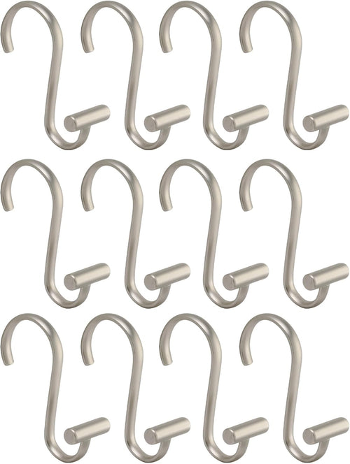 Idesign 76752 Metal T-Bar Shower Curtain Hooks Rust Resistant Rings for Kid'S, Guest, Master Bathroom, 1" X 1.75" X 2.75", Set of 12, Satin