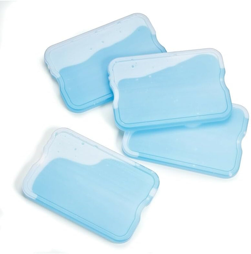 XL Cool Coolers Freezer Slim Ice Pack for Lunch Box, Set of 4, Large, Blue