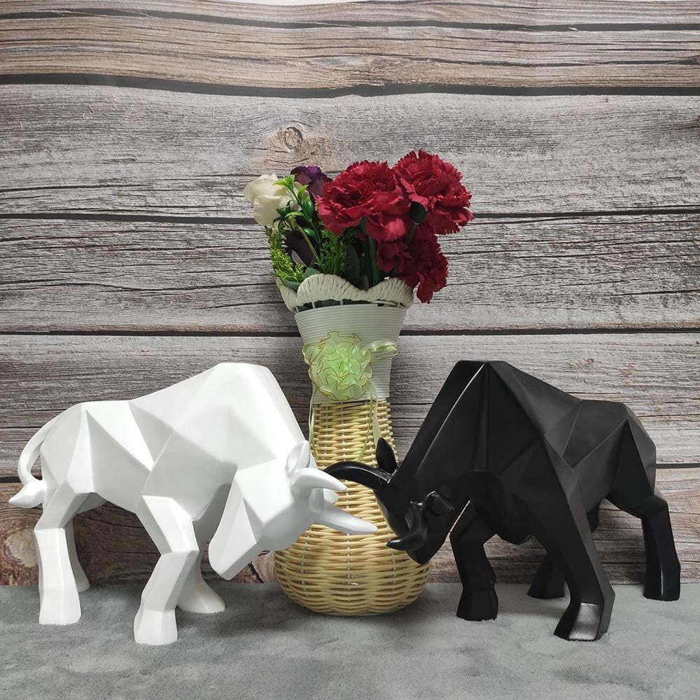 Polyresin Bull Figurine Home Decor, Abstract Sculptures Home Decor, Originality Home Decoration Furnishing Animal Ornament Resin, Geometric Surface Statues Home Decor Ornament Figures