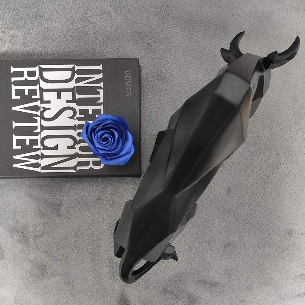 Polyresin Bull Figurine Home Decor, Abstract Sculptures Home Decor, Originality Home Decoration Furnishing Animal Ornament Resin, Geometric Surface Statues Home Decor Ornament Figures