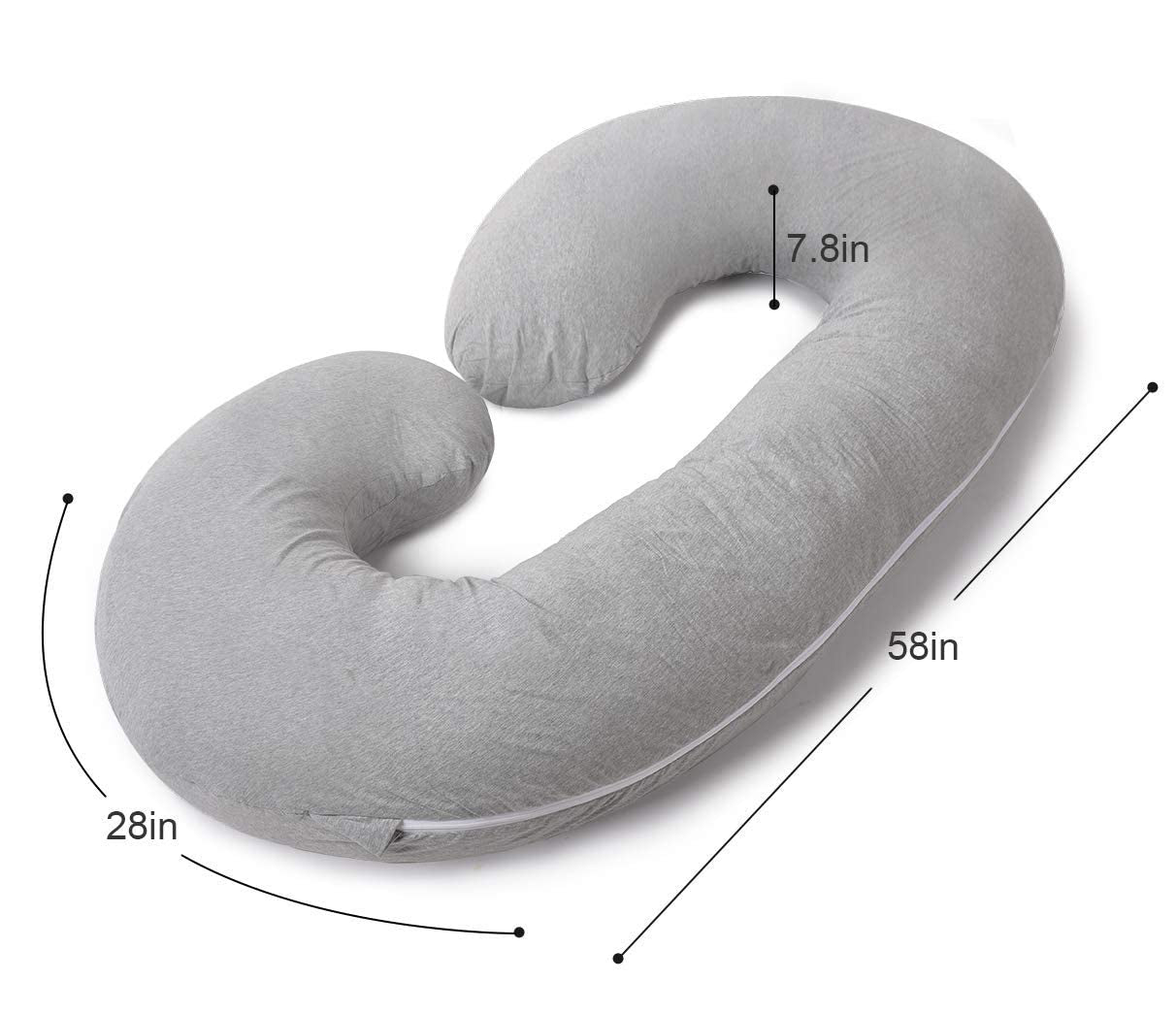 Pregnancy Pillow, Maternity Body Pillow for Pregnant Women,C Shaped Pillow with Jersey Body Pillow Cover